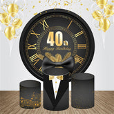 Schwarz Golden Uhr Runden 40 Geburtstag Hintergrund Bausatz
